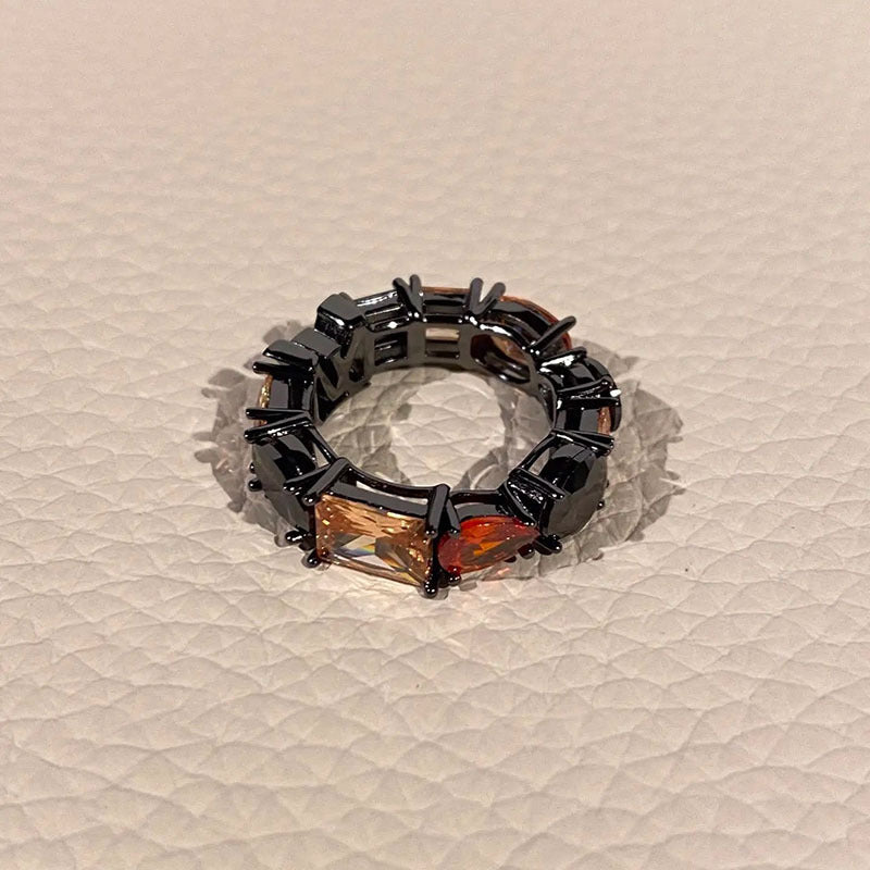 Crystal Titanium Steel Men And Women Rings Of The Same Style