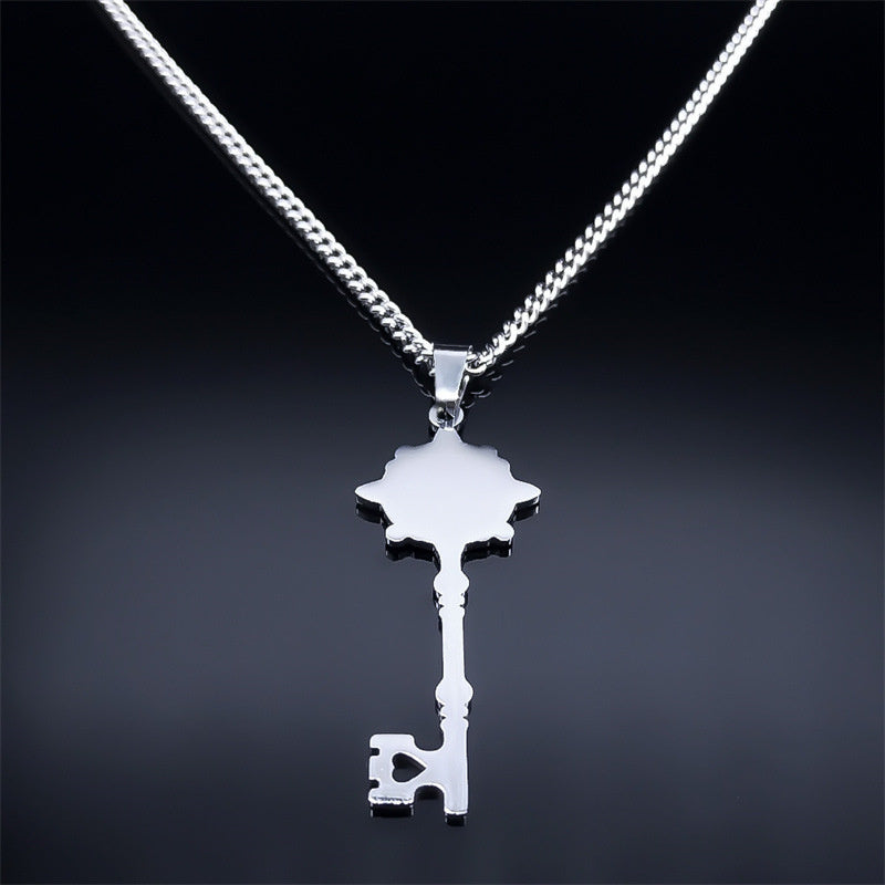 Fashion Key Shape Cross Necklace Charm Chaotian