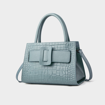 Bolso bandolera portátil de cuero para mujer, bolso de hombro a juego.