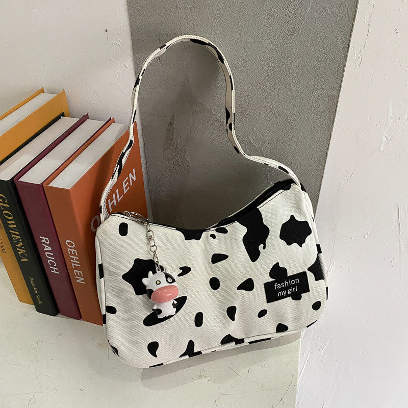 B&W Canvas Hobo Bag