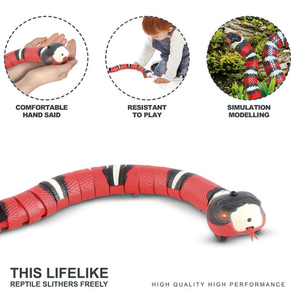Juguetes interactivos para gatos con detección inteligente, serpiente electrónica automática, juguetes para gatos, perros y mascotas.