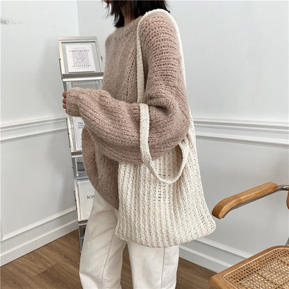 Bolso de hombro para mujer, bolso de compras de mano con diseño artístico