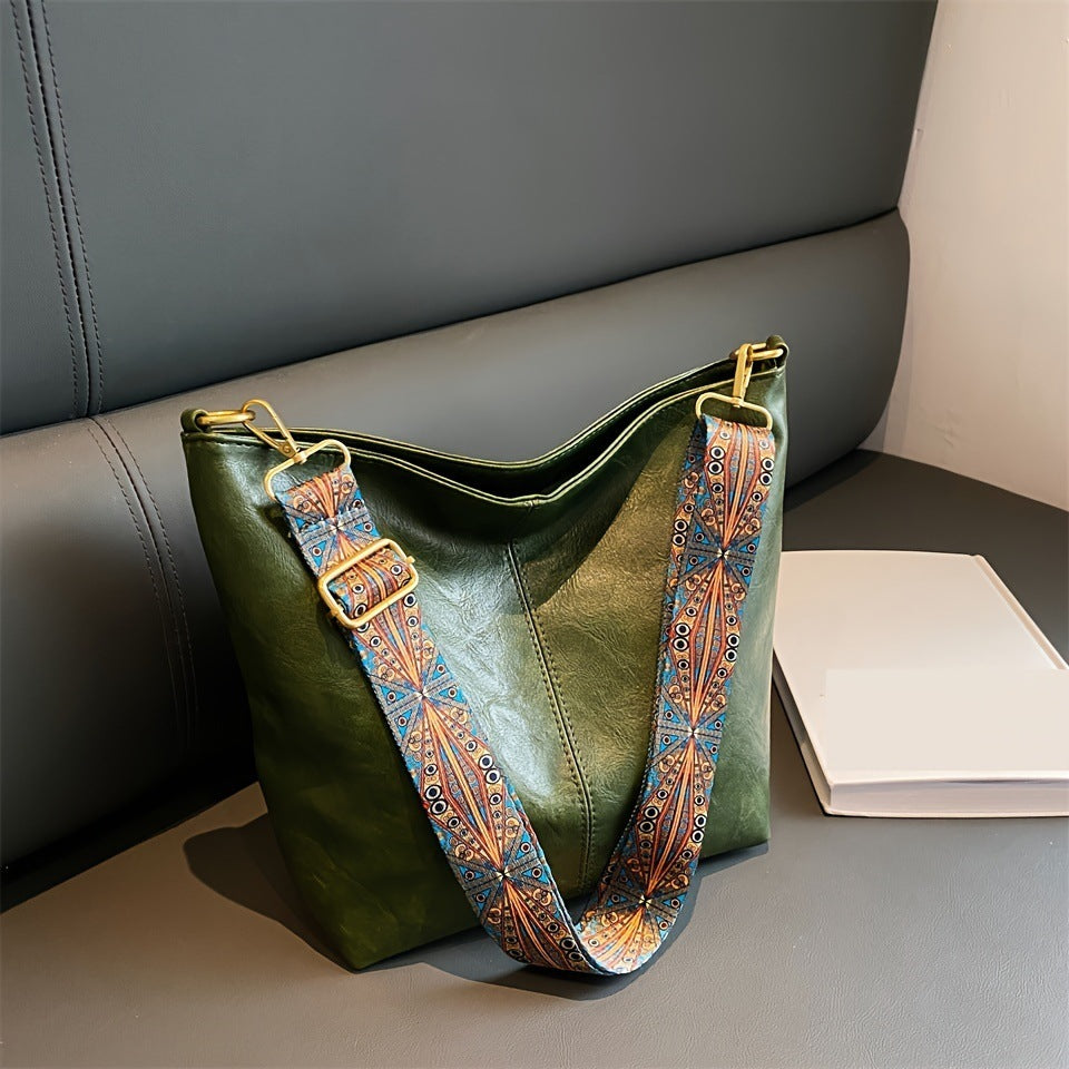 Retro Broadband Shoulder Messenger Bag