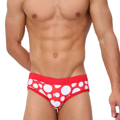 Men's Triangle Printed Swimming Trunks With Cups