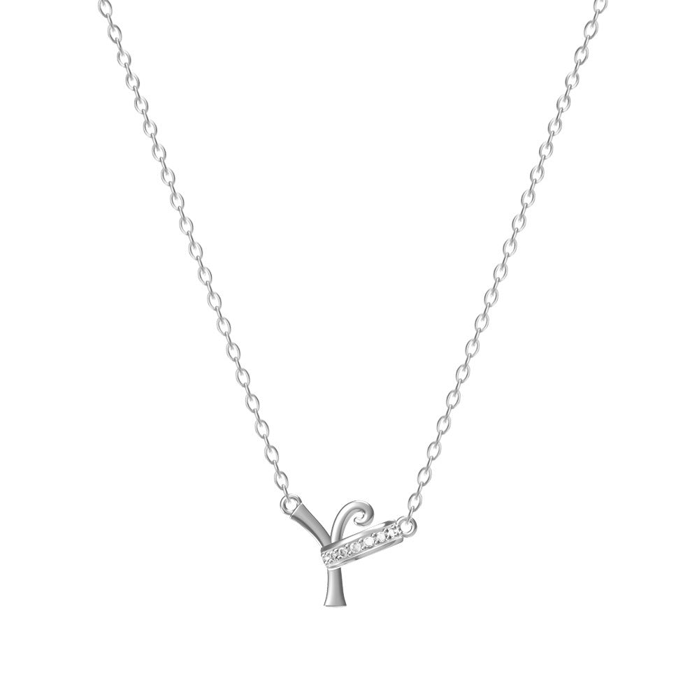 Women's 26-letter Necklace With Diamond Titanium Steel No Fading Clavicle Chain