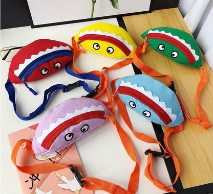Bolso bandolera de lona con bordado de dibujos animados para niños