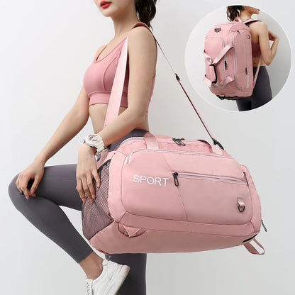 Gepäcktaschen für Frauen Handtasche Oxford Herren Fitness Gym Umhängetasche Wasserdichter Sport Reiserucksack mit Schuhfach