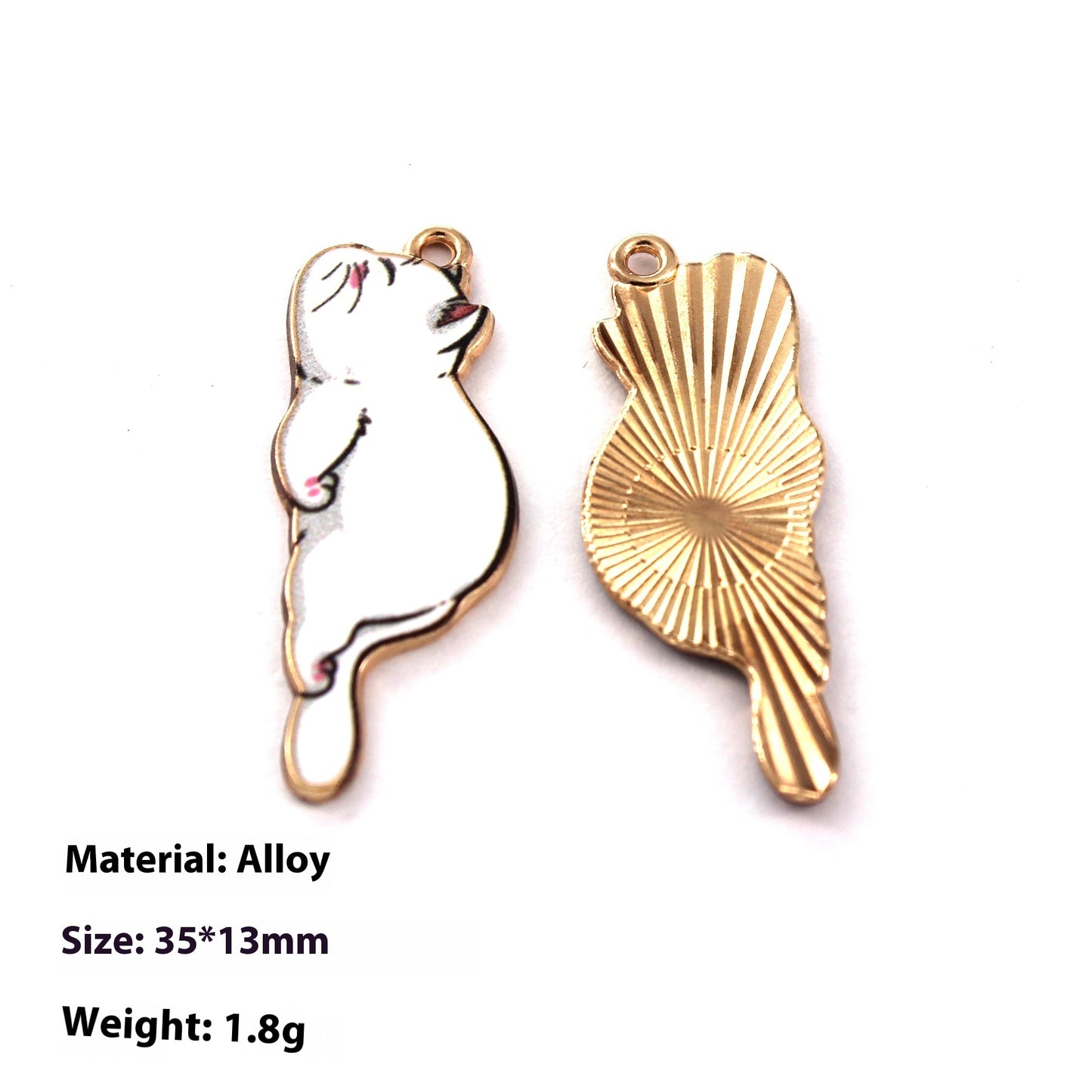 Japanese Style Kitten Cute Printed Cartoon DIY Dripping Oil Metal Alloy Earrings Key Ring Pendant Accessories
