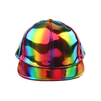 Laser-Flachkrempe, reflektierender Street-Hip-Hop-Hut