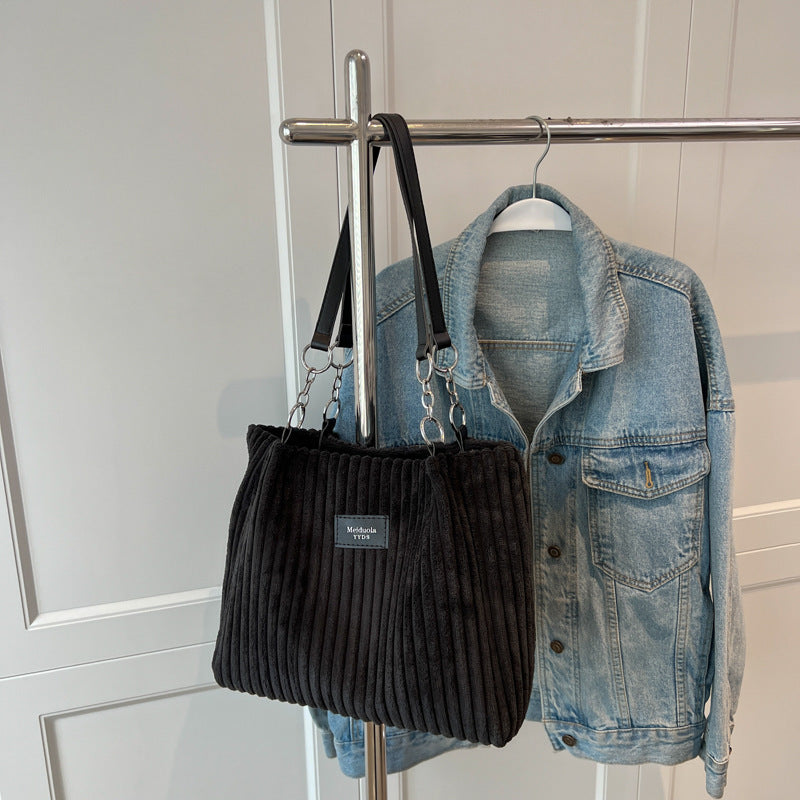 Casual Corduroy Shoulder Bag