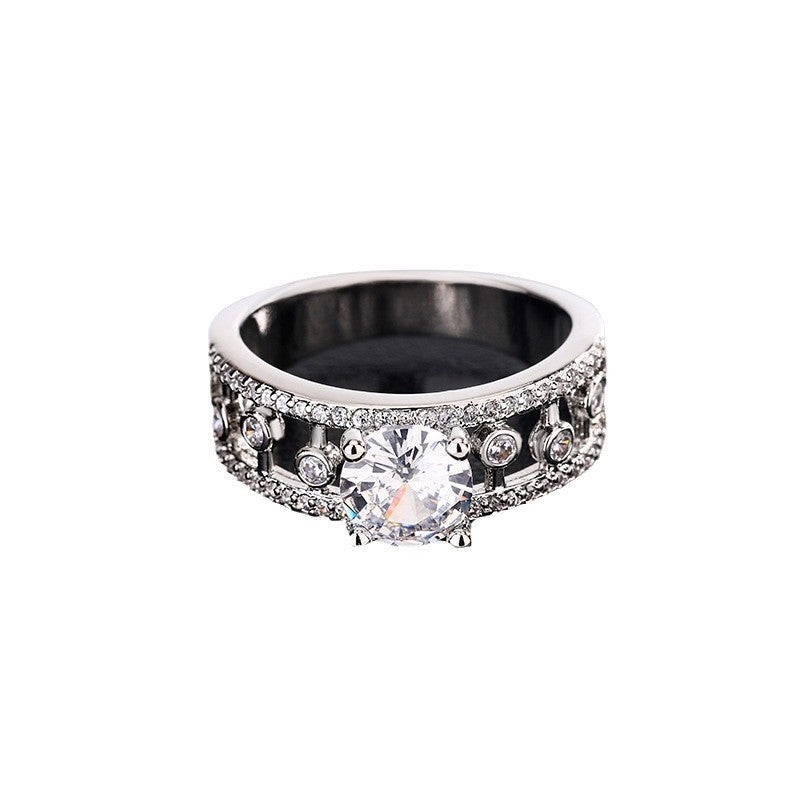 Dewdrop Hollow-out Anti-moissanite Ring High-grade Special Interest Light Luxury