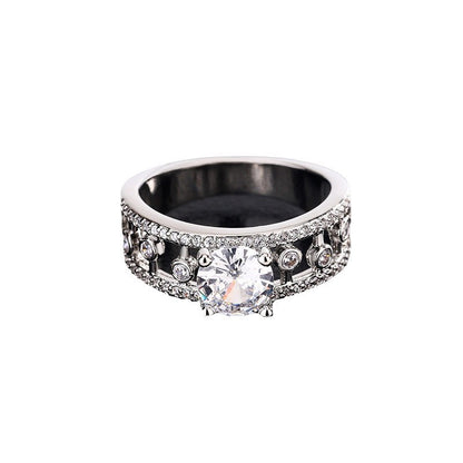 Dewdrop Hohl-out Anti-moissanite Ring High-grade Spezielle Interesse Licht Luxus