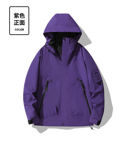 Outdoor Frühling und Herbst Einlagige Japanische Einfarbige Jacke Damen Dünne Softshell Winddichte Wasserdichte Bergsteigerkleidung