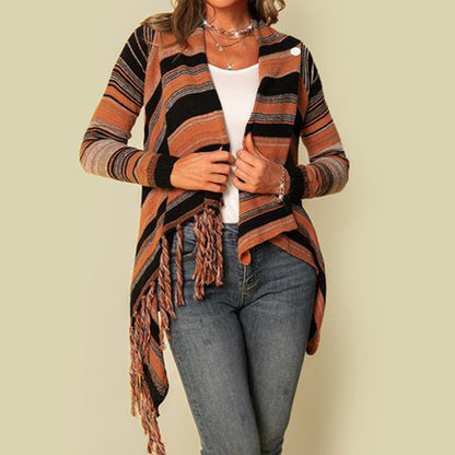 Pullover Mittellang Modisch Quaste Damen