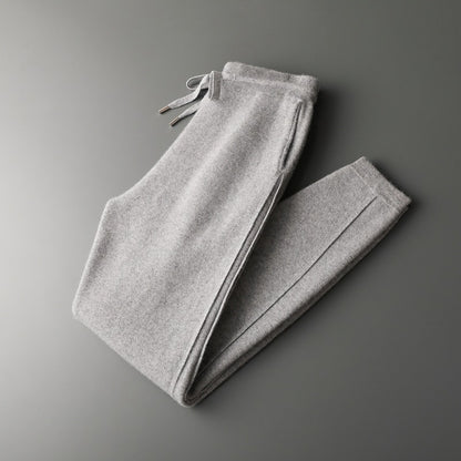 Fall Winter Men Solid Color Cashmere Pants - BAGMODA