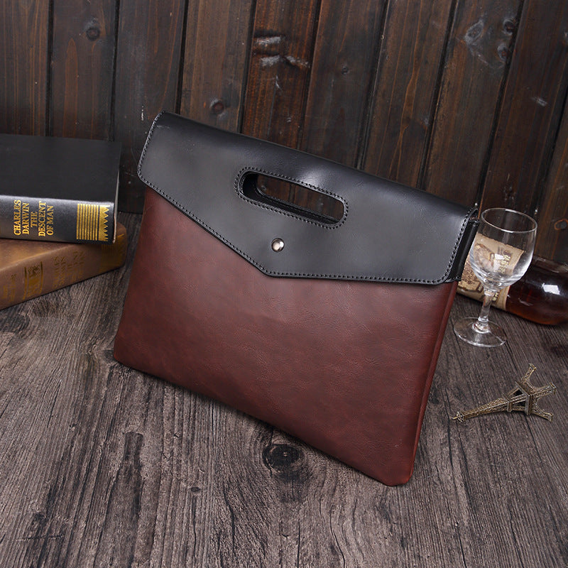 Men's Horseskin Trend Clutch File Bag