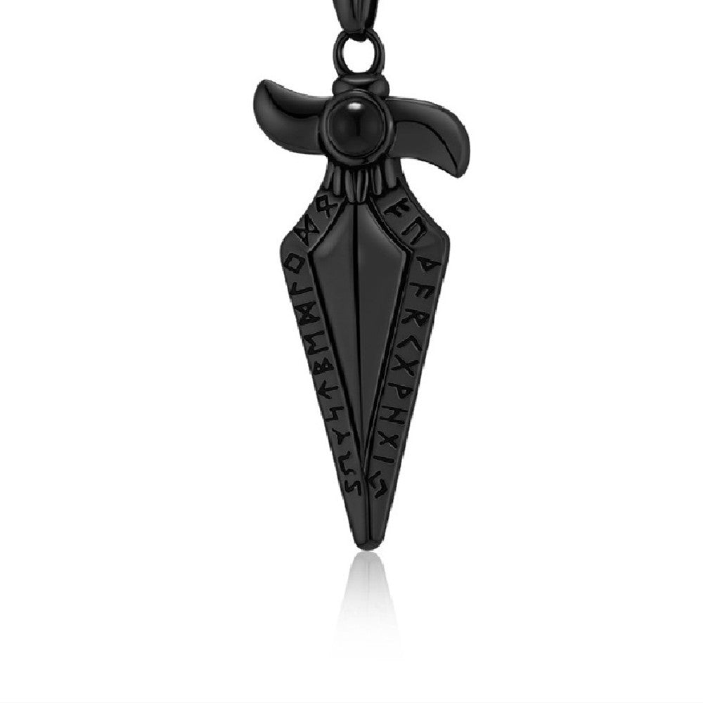 Nordic Retro Viking Text Stainless Steel Necklace
