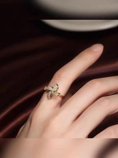 Anillo giratorio versátil con microincrustaciones para mujer