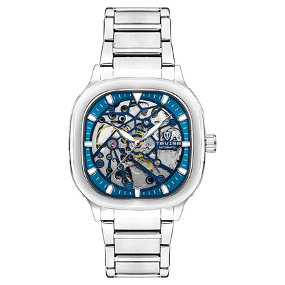 Reloj automático impermeable luminoso cuadrado hueco para hombre