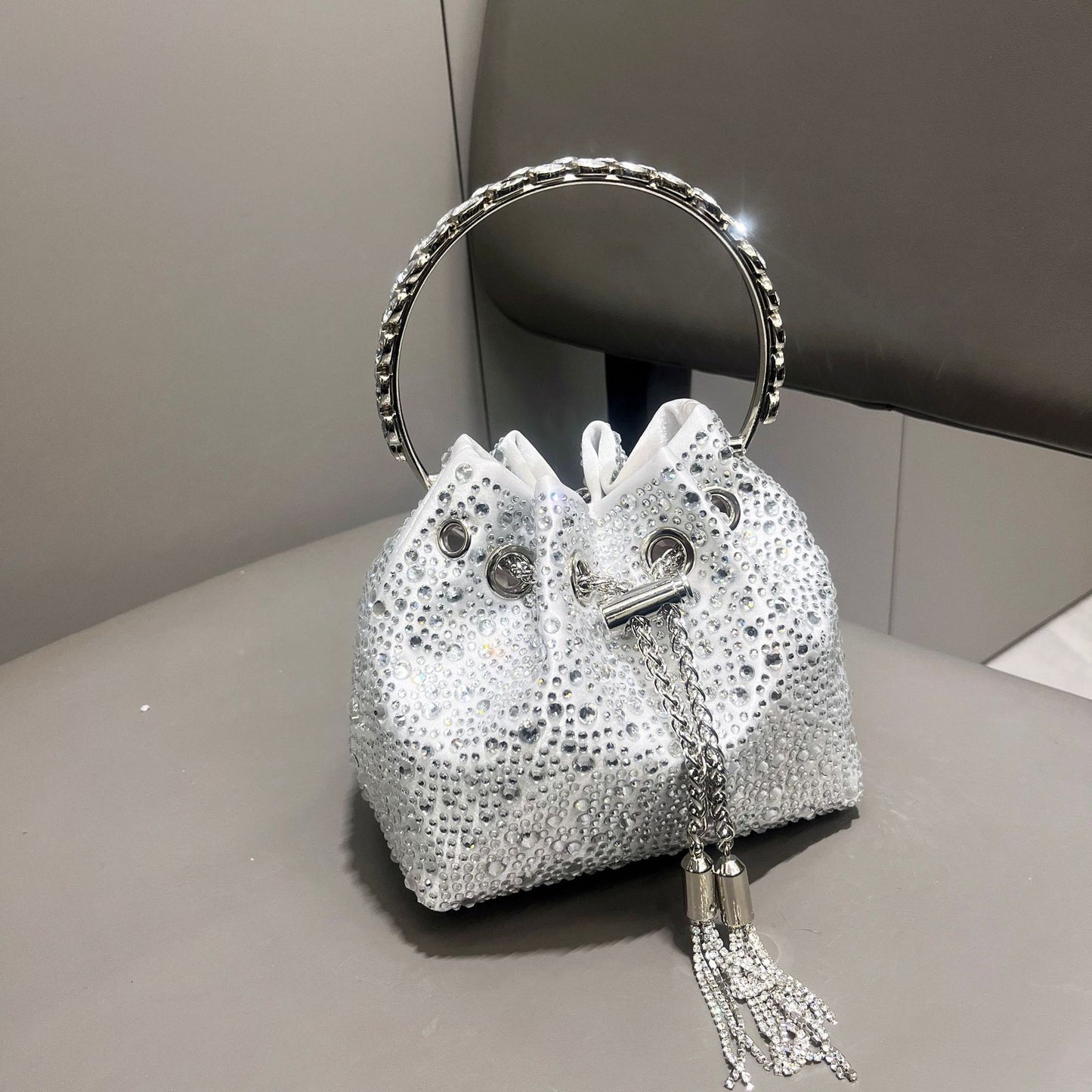 Drawstring Rhinestone Women's Bag