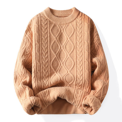 Suéter de cuello redondo de punto para hombre