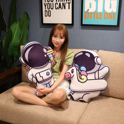 Almohada de peluche de la serie de simulación espacial, juguetes de astronauta, astronauta, cohete, nave espacial, muñeco de peluche, almohada para la siesta, regalos de cumpleaños para niños