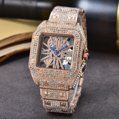 Reloj de mujer con correa de acero y diamantes de moda