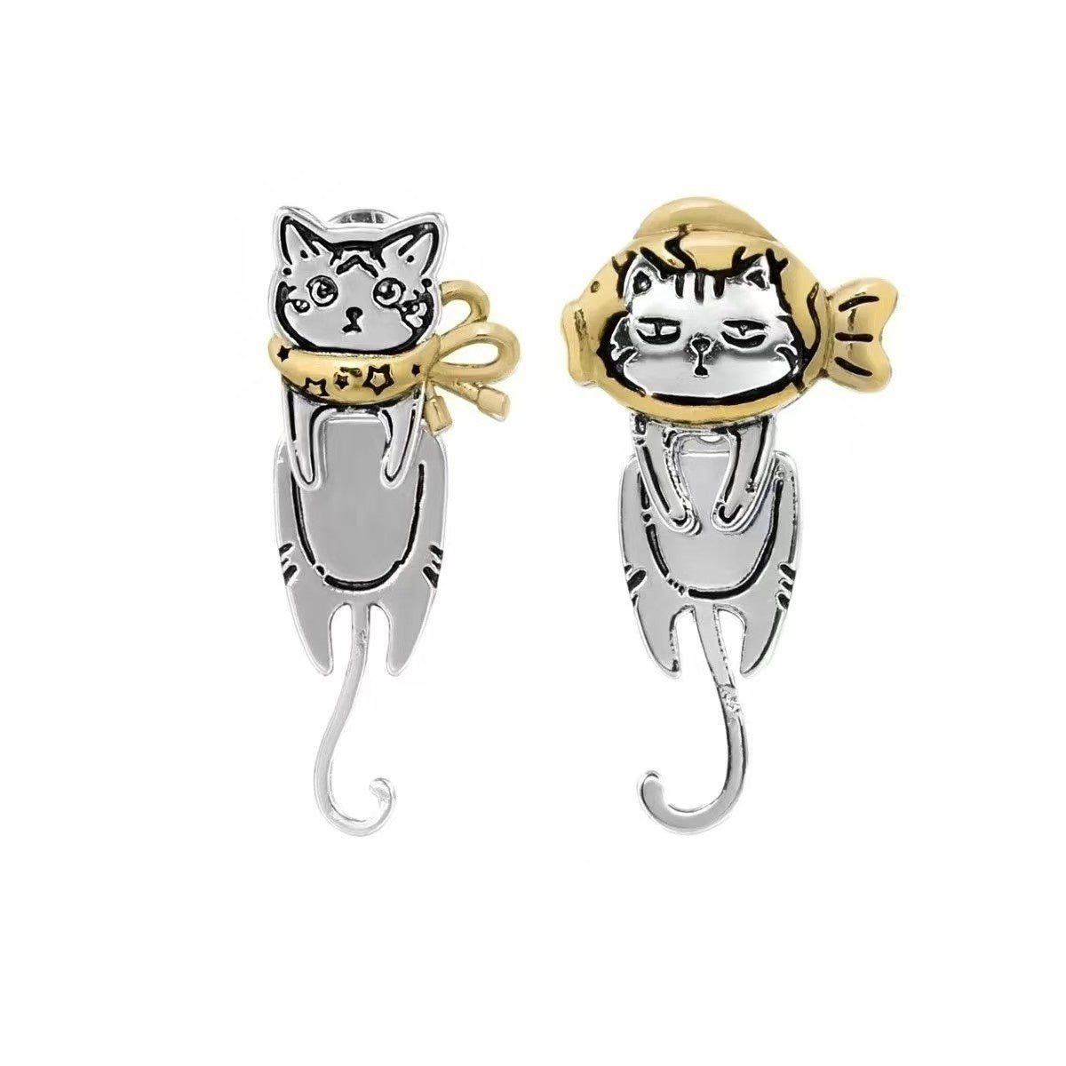 Graffiti Cat Earrings Original Niche Sweet Cool
