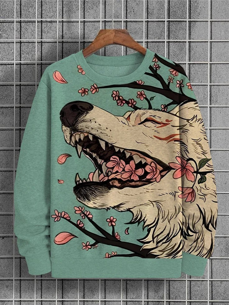 Women's 3d Digital Printing Casual Round Neck Pullover Sweater