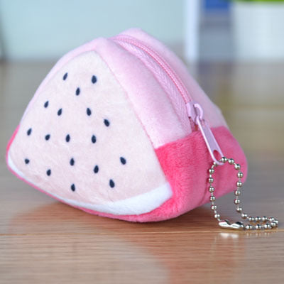 Kindertag Kreatives Geschenk Plüsch Solide Dreieck Frucht Null Brieftasche Münztüte Schlüsseltasche Gurt