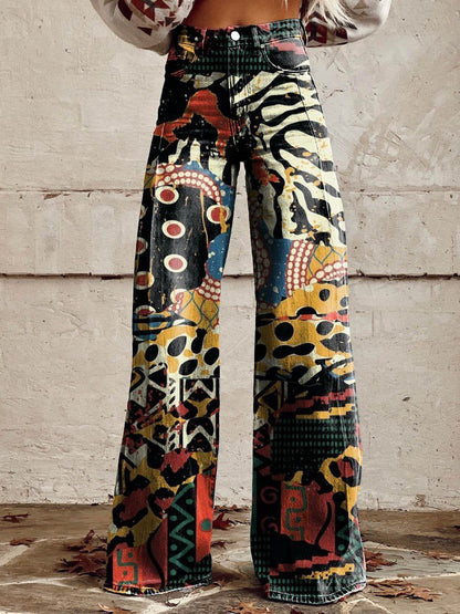 Horn Simulation Denim Hose Lose Hosen Für Frauen