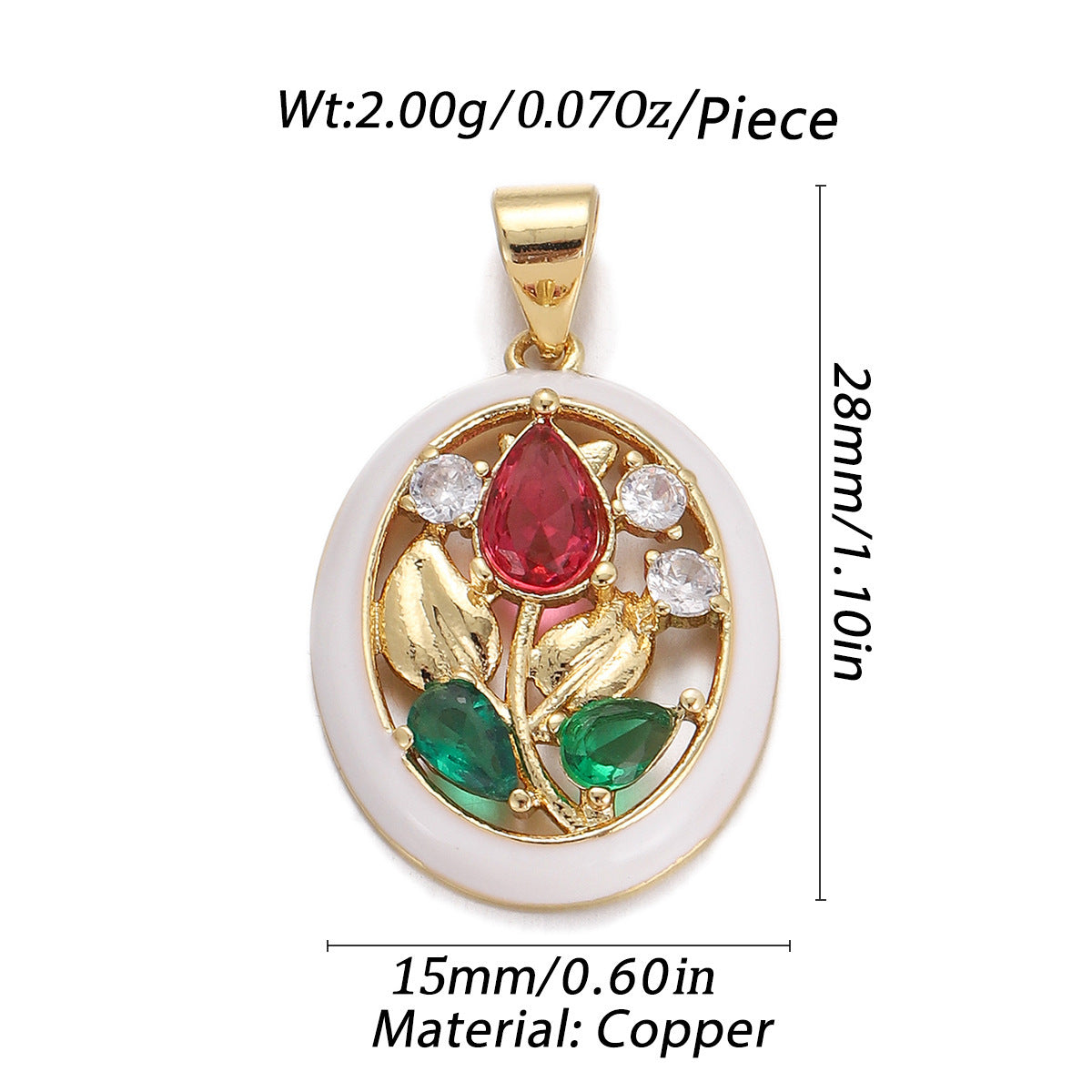 Love Drop Oil Pendant Micro-inlaid Diy Bracelet Necklace Accessories