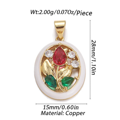 Colgante de aceite con forma de gota de amor, microincrustaciones, pulsera, collar, accesorios