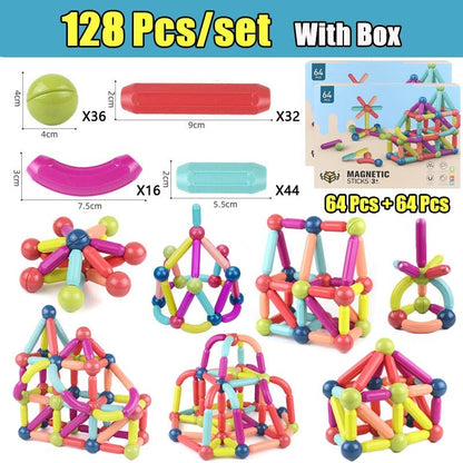 Große Größe DIY Magnetische Bau Set Frühen Lernen Konstruktor Vielzahl Magnetische Stange Bausteine ​​Für Kinder Spielzeug Geschenk