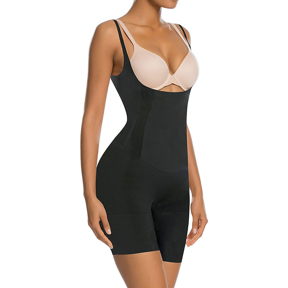 Faja moldeadora de una pieza ajustada de color sólido de moda para mujer