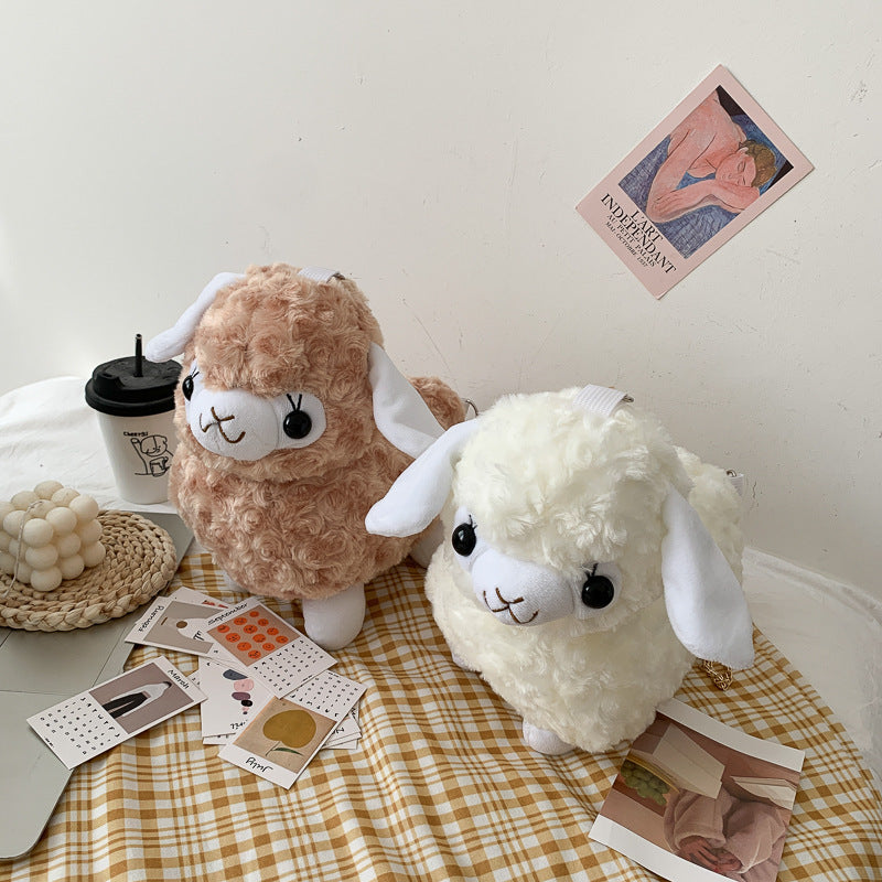 Lamb Wool Plush Bag Cute Women's Crossbody