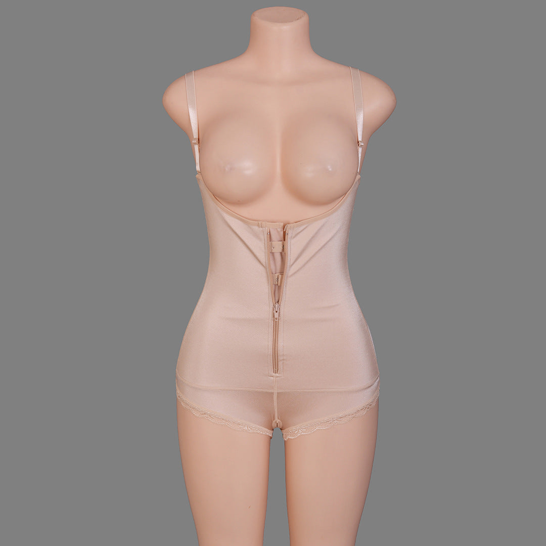 Faja moldeadora de una pieza con cremallera, ropa interior moldeadora posparto