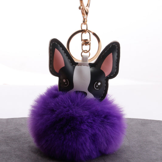 PU puppy feather ball key pendant Pendant