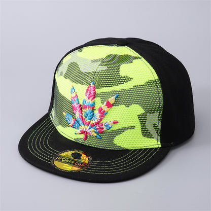 Gorra de béisbol con visera plana, transpirable y con camuflaje, estilo hip hop, para actividades al aire libre y ocio.