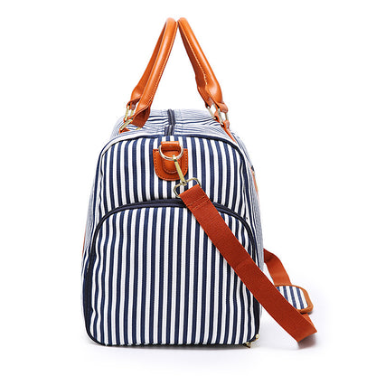Bolso grande de lona y cuero