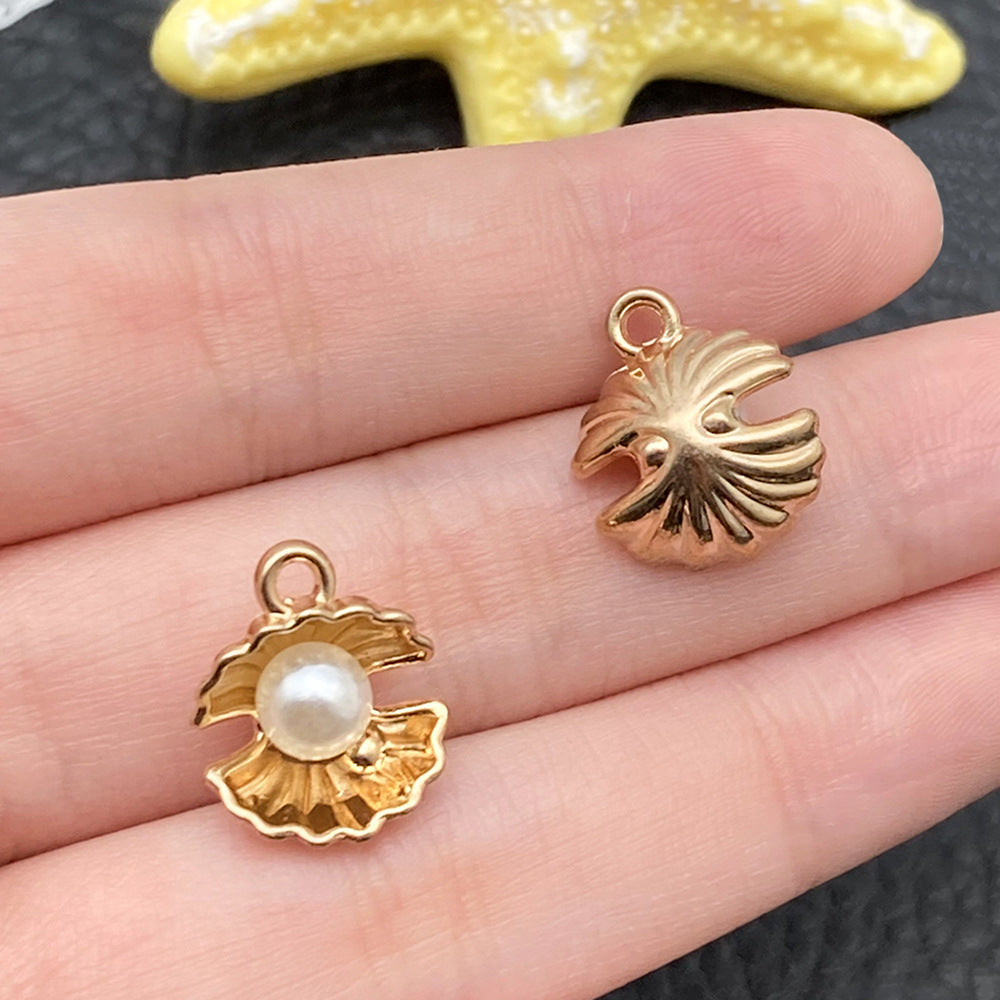 Gold Marine Life Starfish Conch Alloy Pendant DIY Bracelet Earring Ornament Pendant