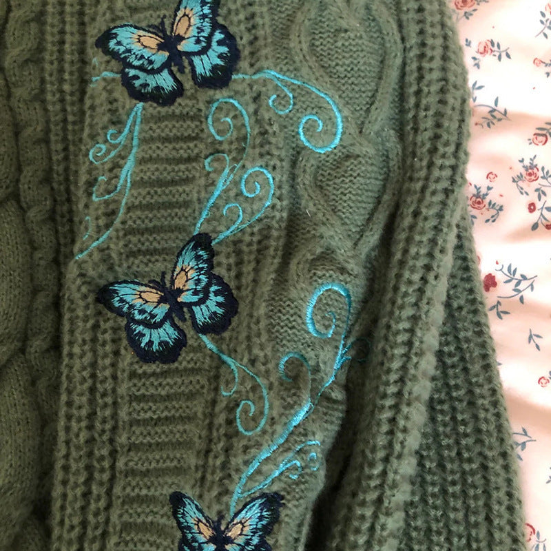 European And American Knitwear Embroidered Cardigan Temperament Youthful-looking Loose Casual Sweater