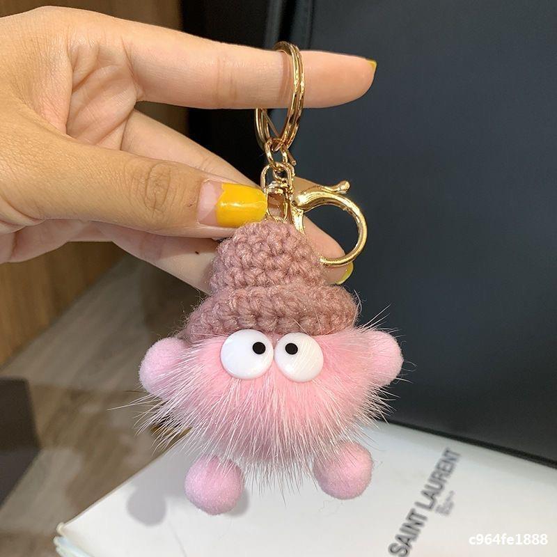 Mink Fur Coal Golf Cart Keychain Female