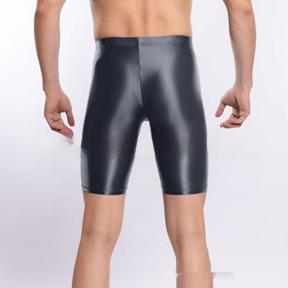 Plus Size Shiny Silky Sports Shorts