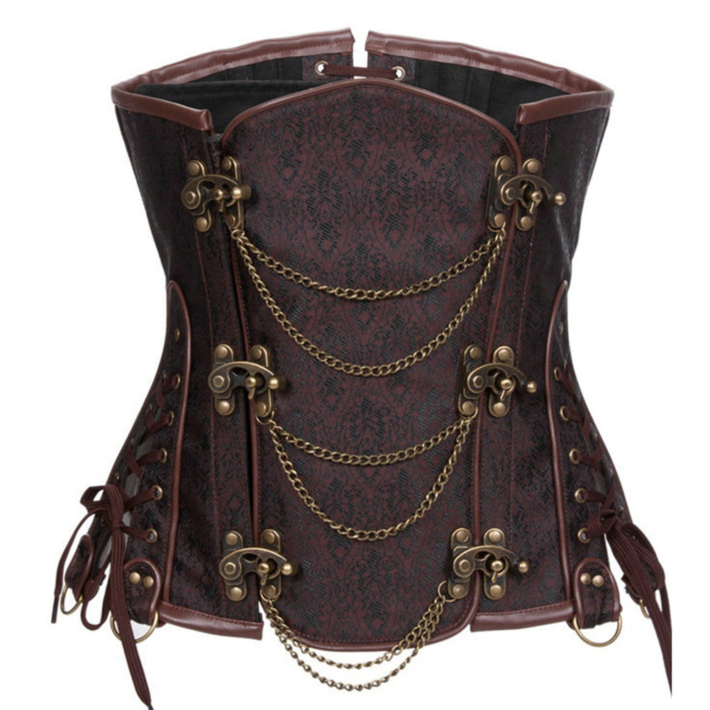 Fajas punk con cadena de metal para mujer