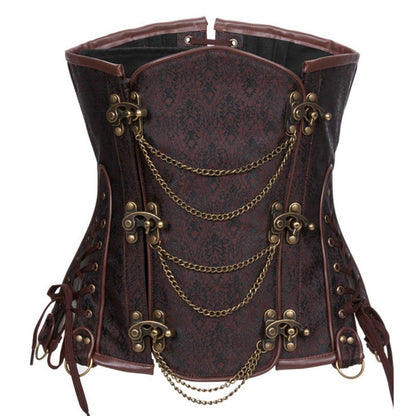 Fajas punk con cadena de metal para mujer
