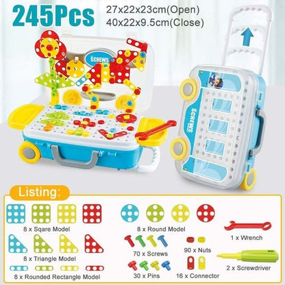 132/308Pcs Kinder Elektrische Bohrer Spielzeug DIY Pädagogisches Puzzle 