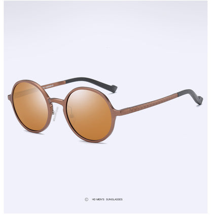 Aluminium-Magnesium-Sonnenbrille, Vollformat, für Herren und Damen, runder Rahmen