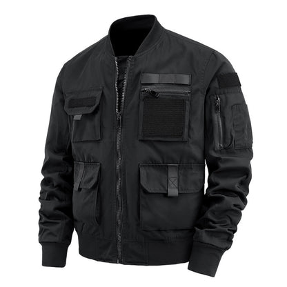 Chaqueta de piloto para hombre, abrigo multibolsillos, chaqueta exterior