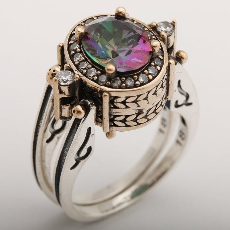 925 Silver Bi-color Ring Exquisite Fashion